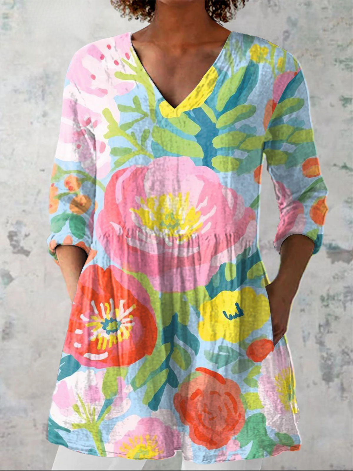Elena | Blusa Larga con Cuello en V