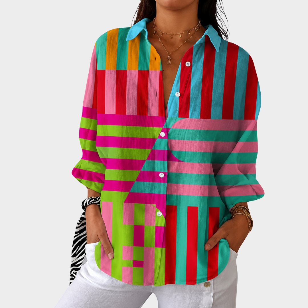 Andrée | Blusa Estampada Colorida Vaporosa