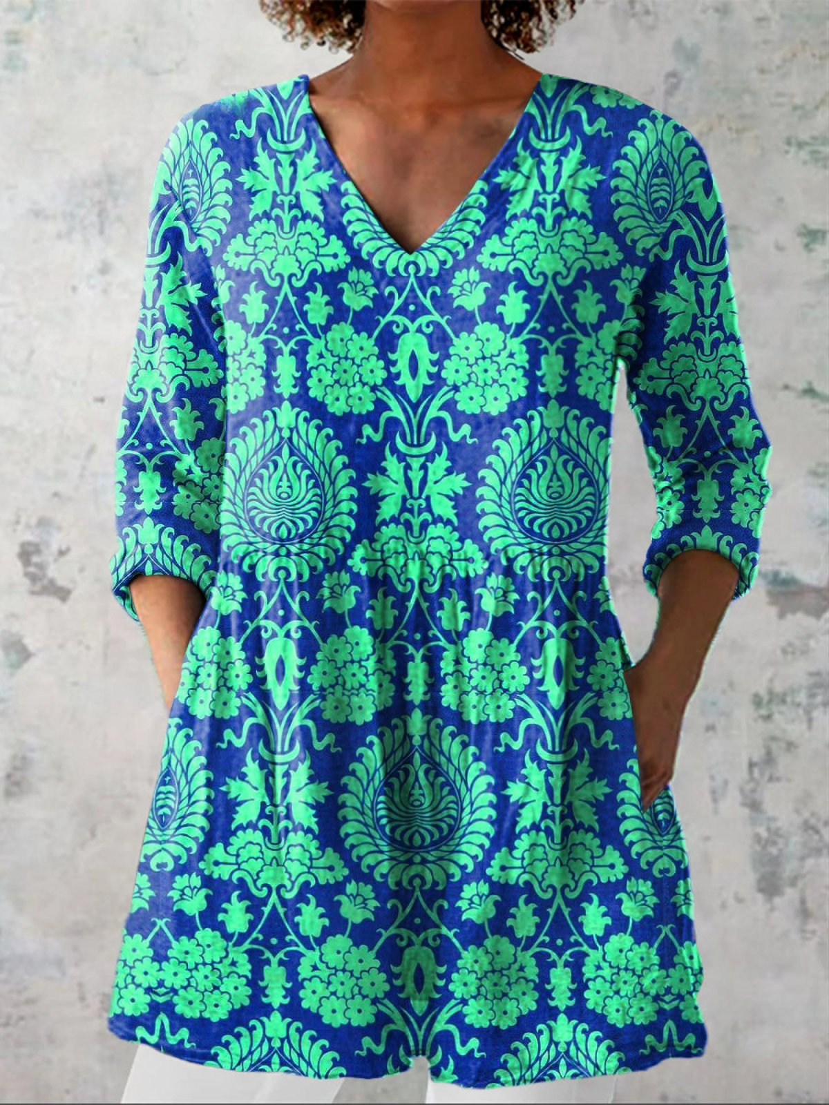 Inés | Blusa Larga con Cuello en V