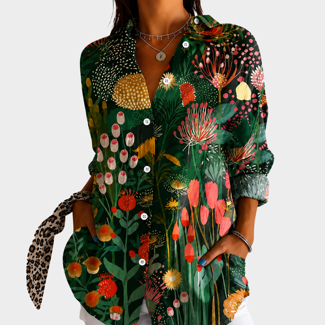 Pierrette | Blusa Llamativa Jardín de Medianoche