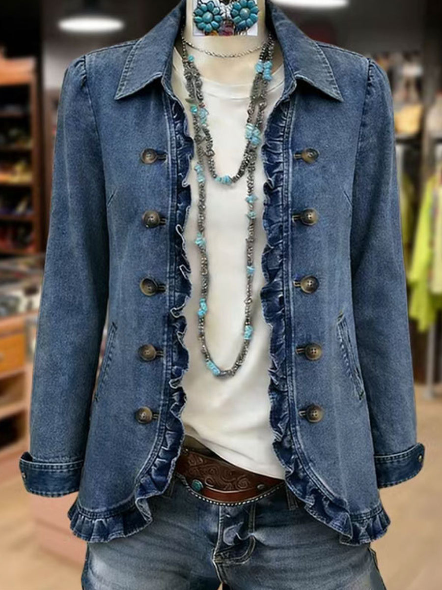 Frédérique | Chaqueta Azul con Volados