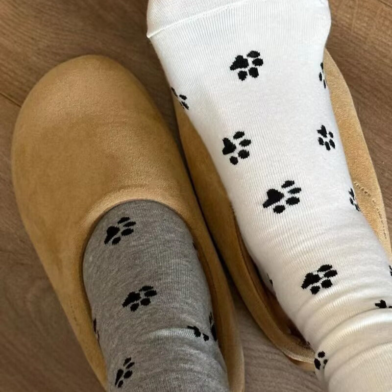 Medias Con Impresión de Patas de Gato