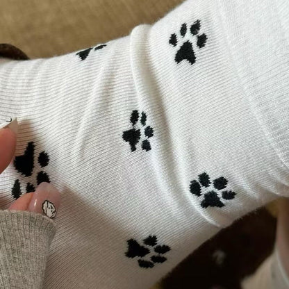 Medias Con Impresión de Patas de Gato
