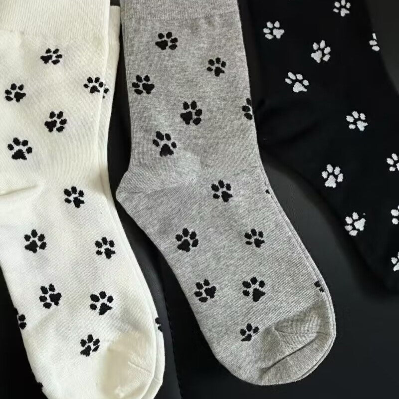 Medias Con Impresión de Patas de Gato