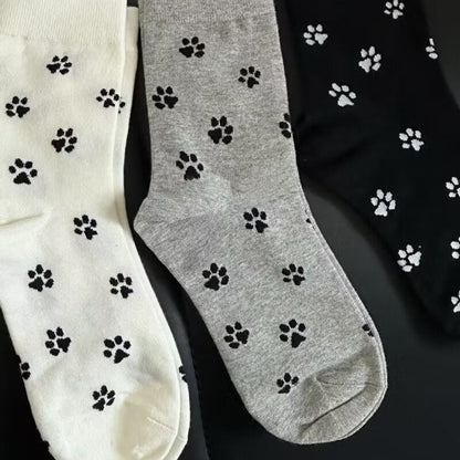 Medias Con Impresión de Patas de Gato