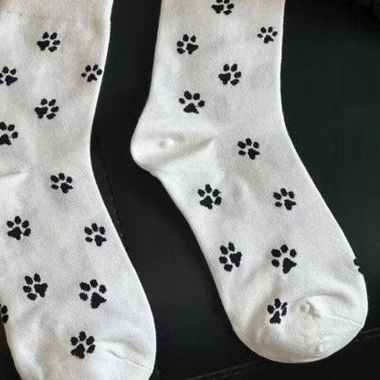 Medias Con Impresión de Patas de Gato