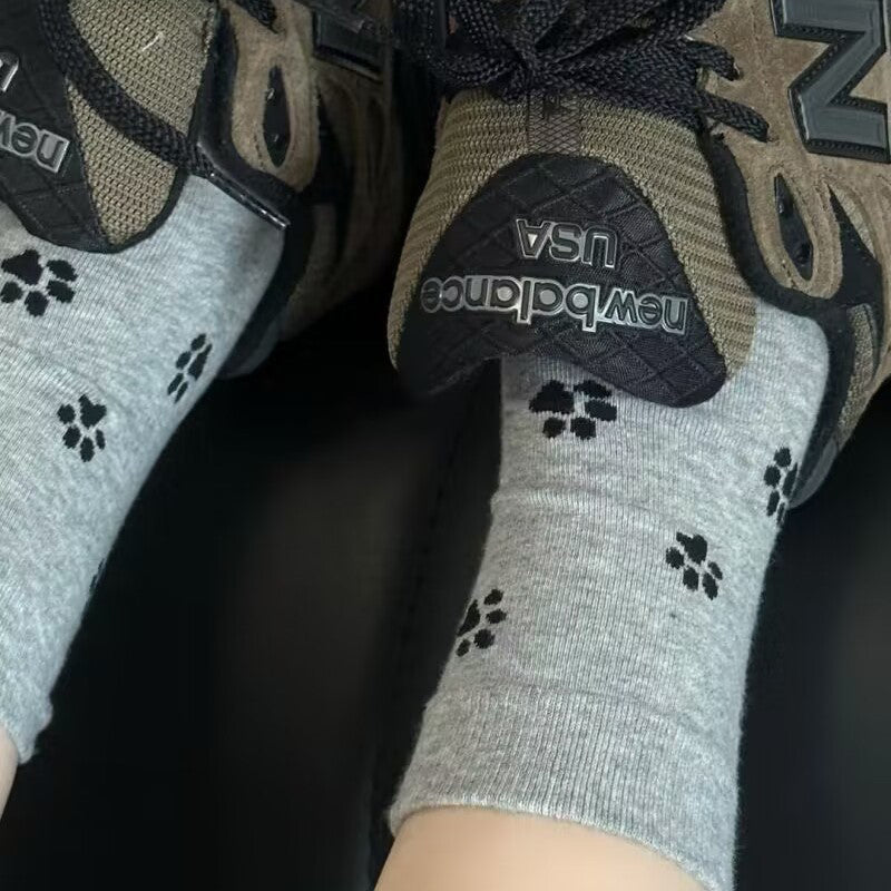 Medias Con Impresión de Patas de Gato
