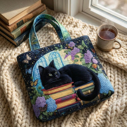 Bolso Artesanal - Gato Negro sobre Libros