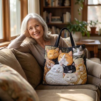 Bolso Artesanal Acolchado - Gatitos Dormidos