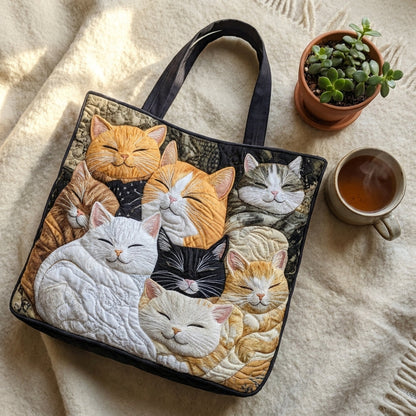 Bolso Artesanal Acolchado - Gatitos Dormidos