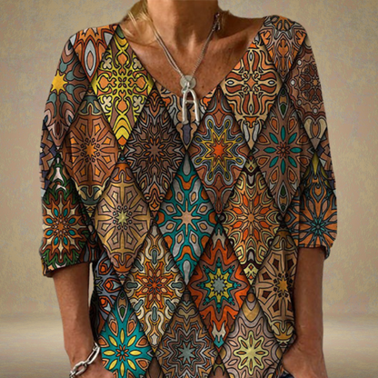 Camisa Manga Larga Geometric Vintage