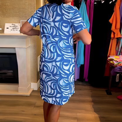 Vestido Estampado Manga Corta Sara