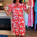 Vestido Estampado Manga Corta Sara