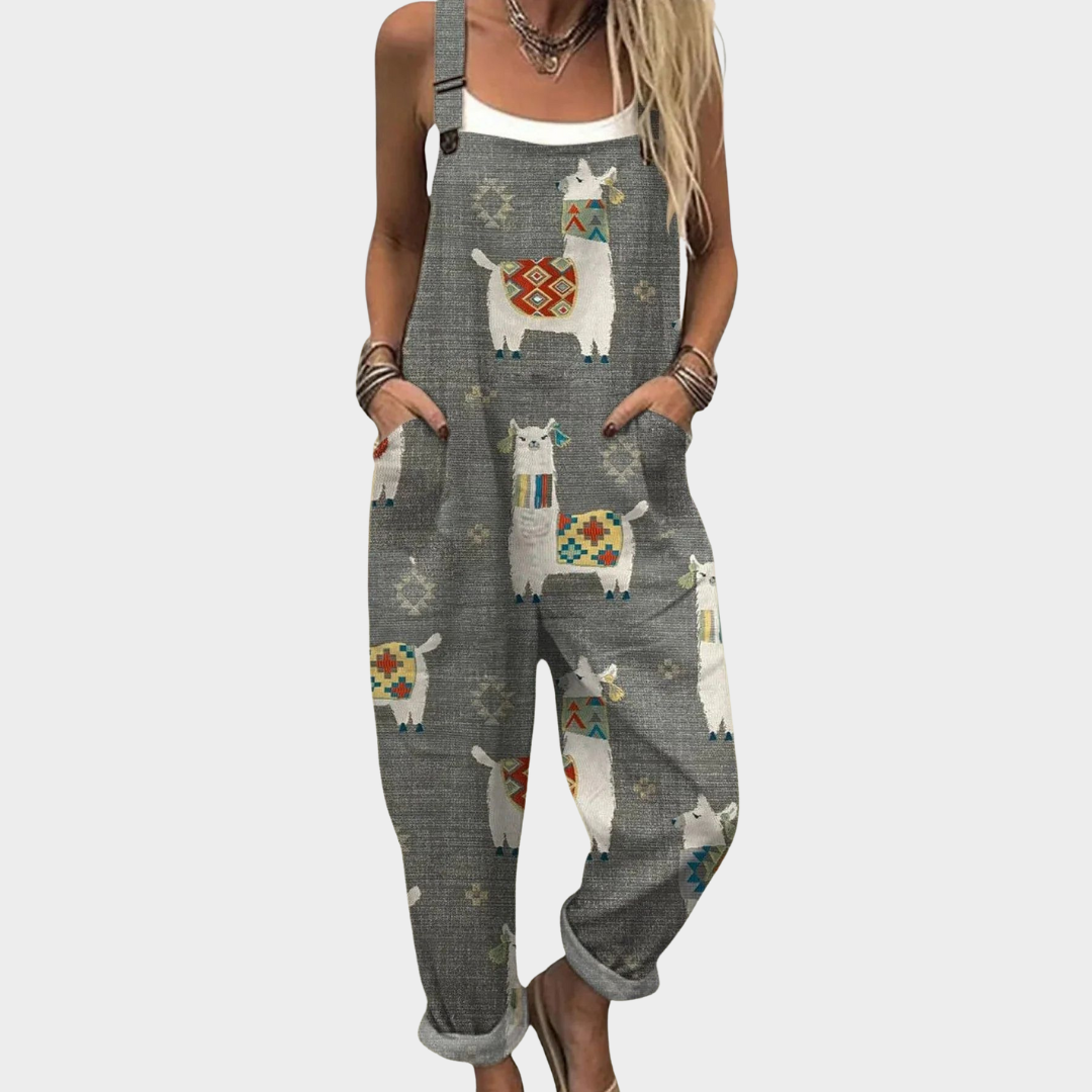 Overol Estampado Gris