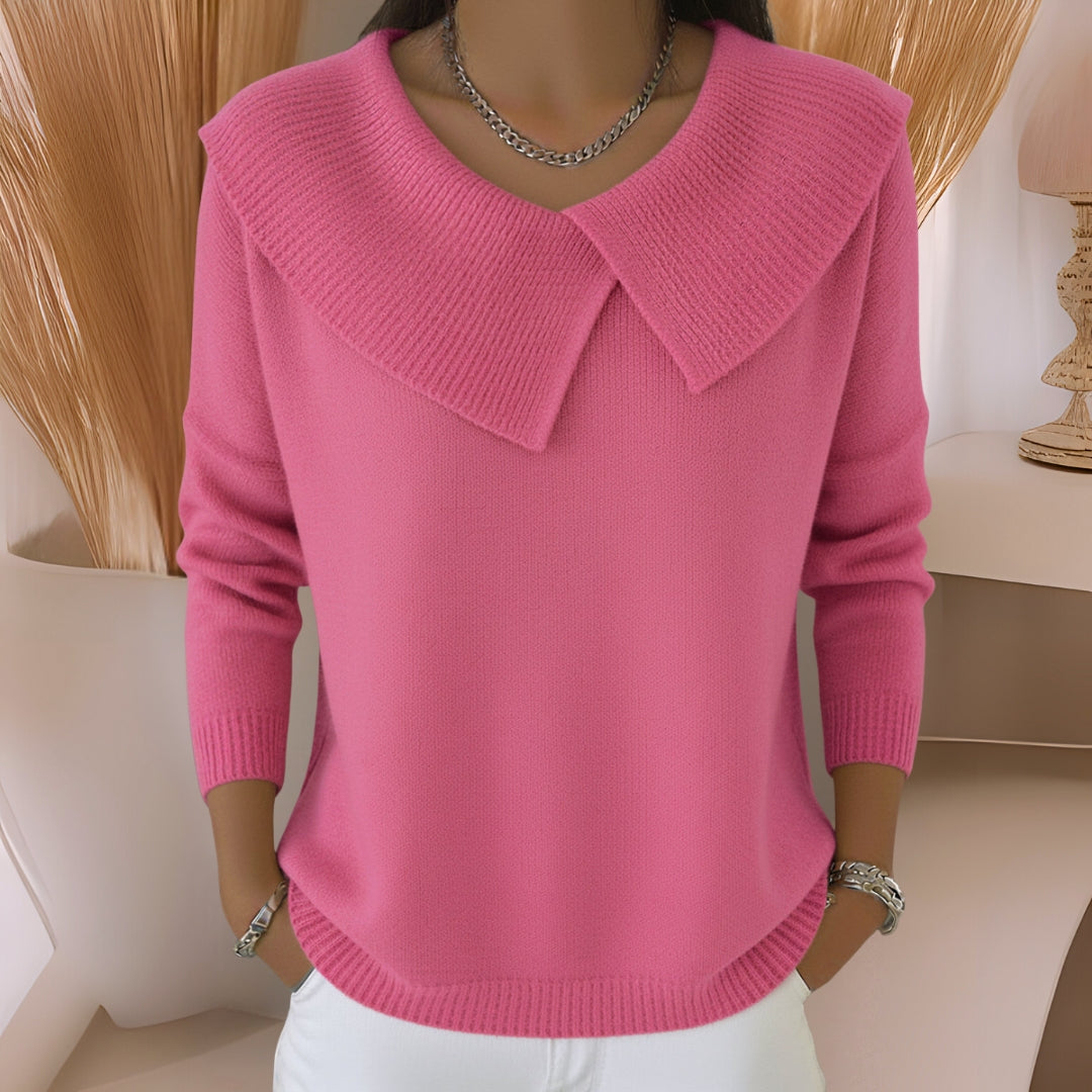 Jennifer Sweater Tejido con Cuello Suave - Rosa