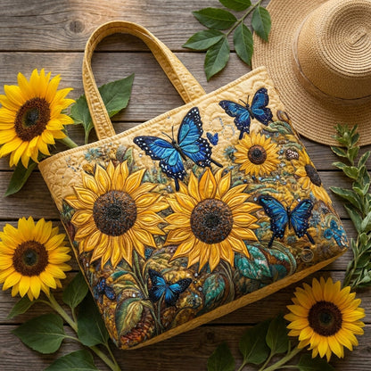 Bolso Artesanal - Girasoles y Mariposas Azules