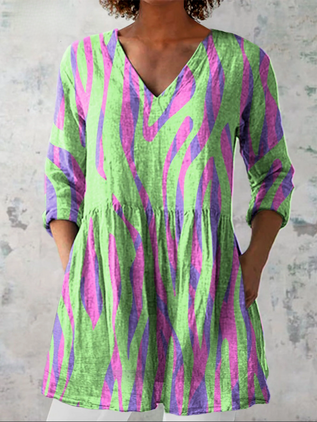 Océane | Blusa Larga con Cuello en V
