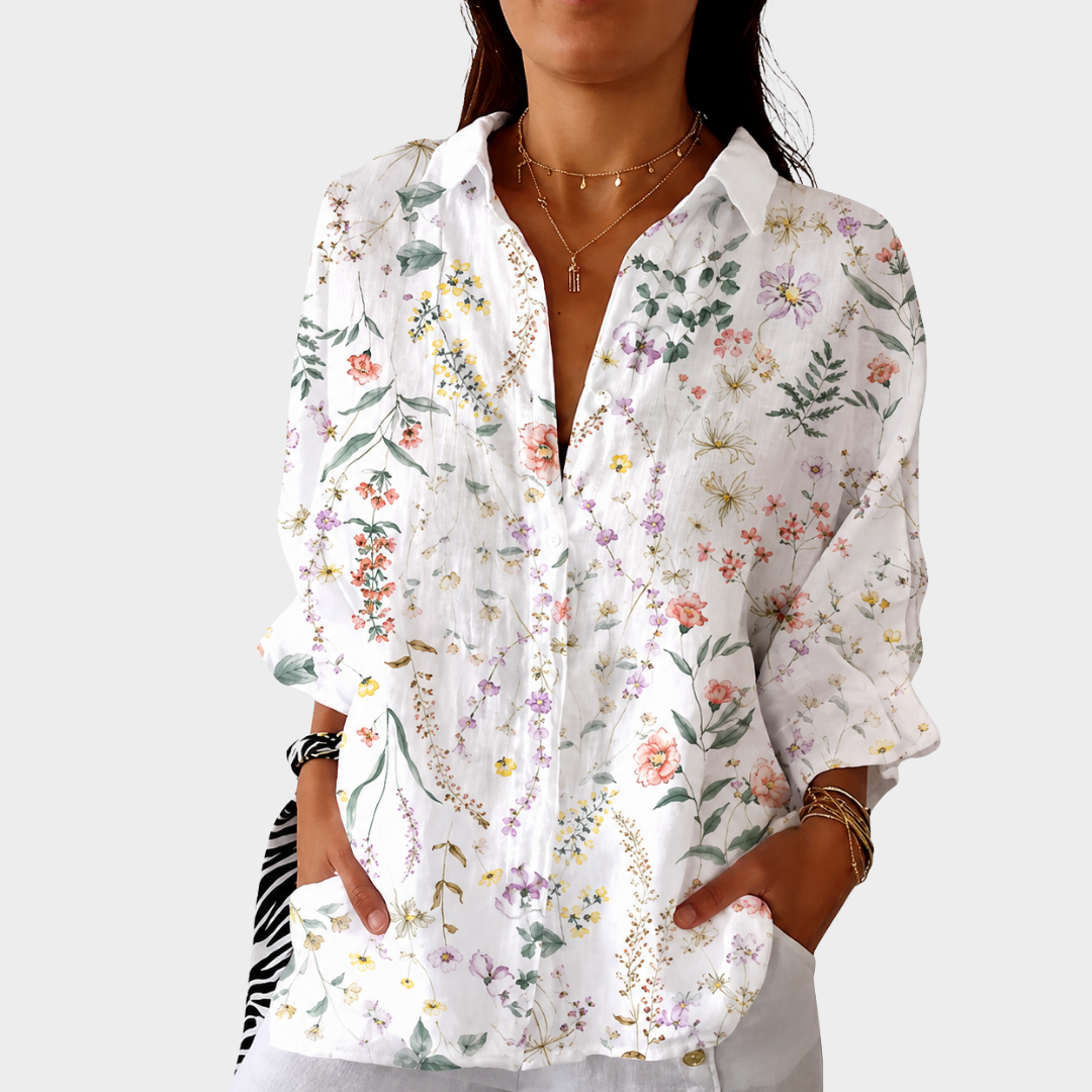 Laurence | Blusa Ligera y Estampada de Colores