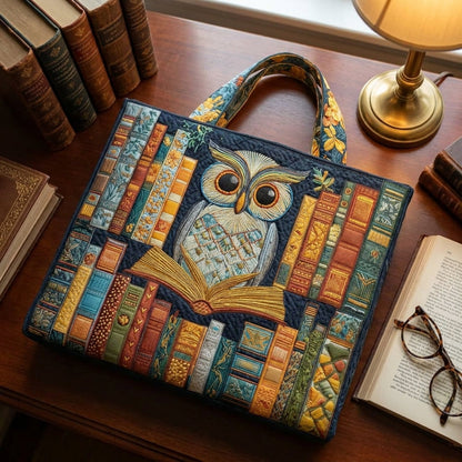 Bolso Artesanal - Búho y Libros Vintage