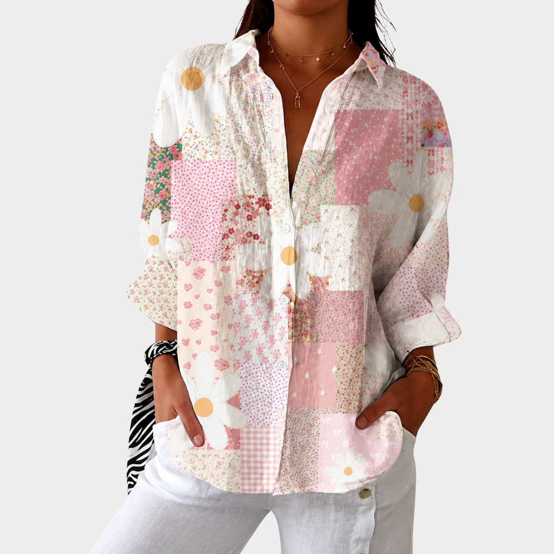 Annette | Blusa Fresca Estampada de Colores