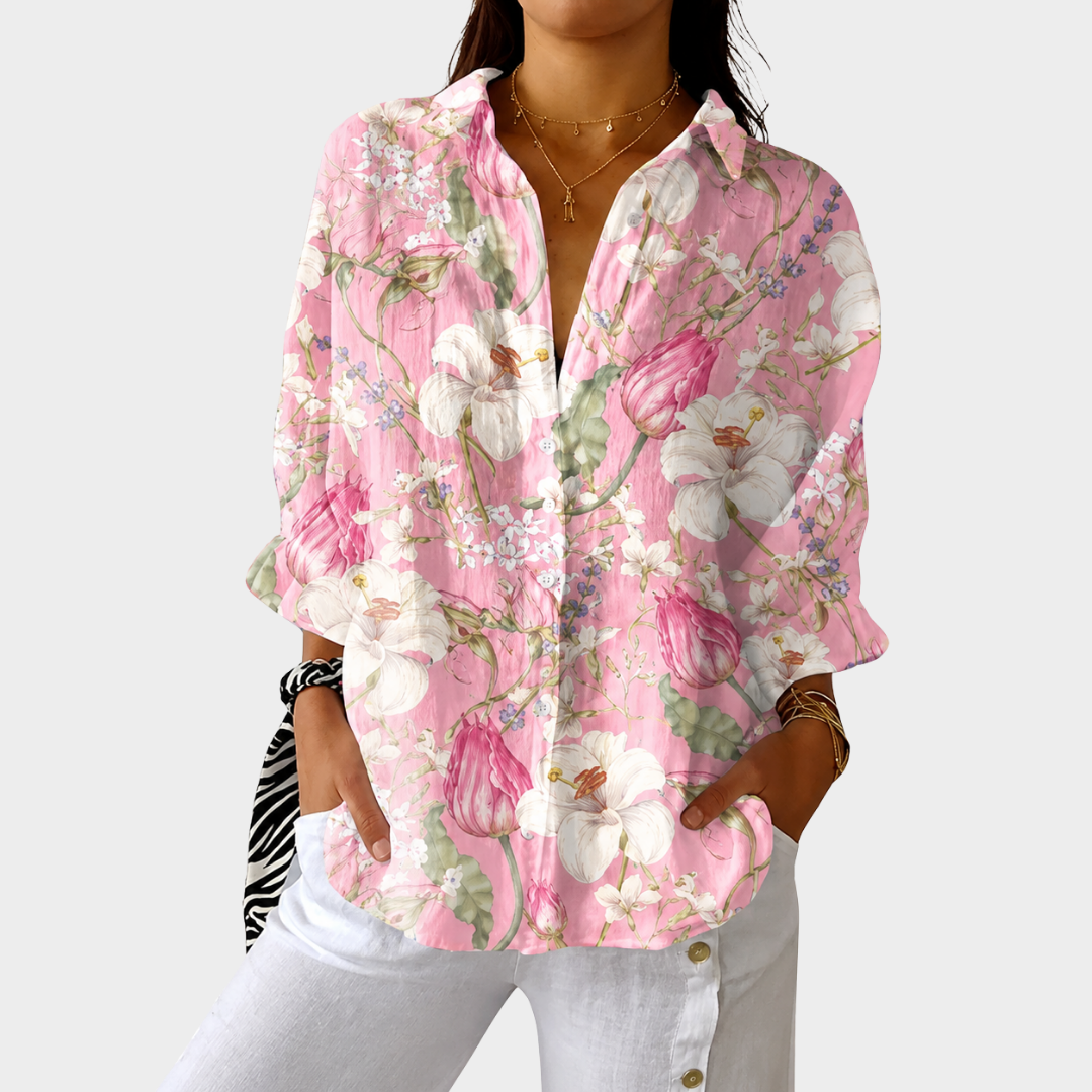 Valérie | Blusa Fresca Estampada de Colores