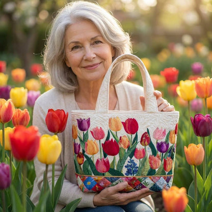 Bolso Acolchado - Jardín de Tulipanes