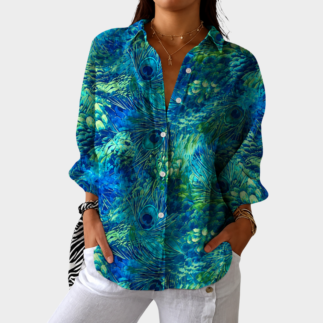 Amber | Blusa Fresca Estampada de Colores