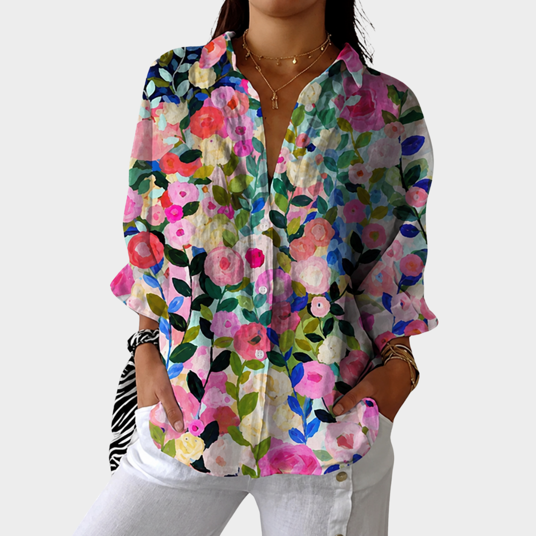 Huguette | Blusa Ligera y Estampada de Colores