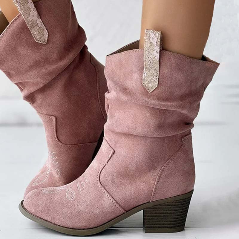 Botin vaquero de gamuza