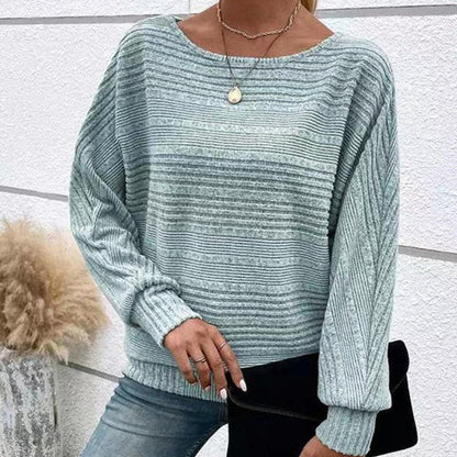 Aura | Suéter de Rayas Cuello Redondo