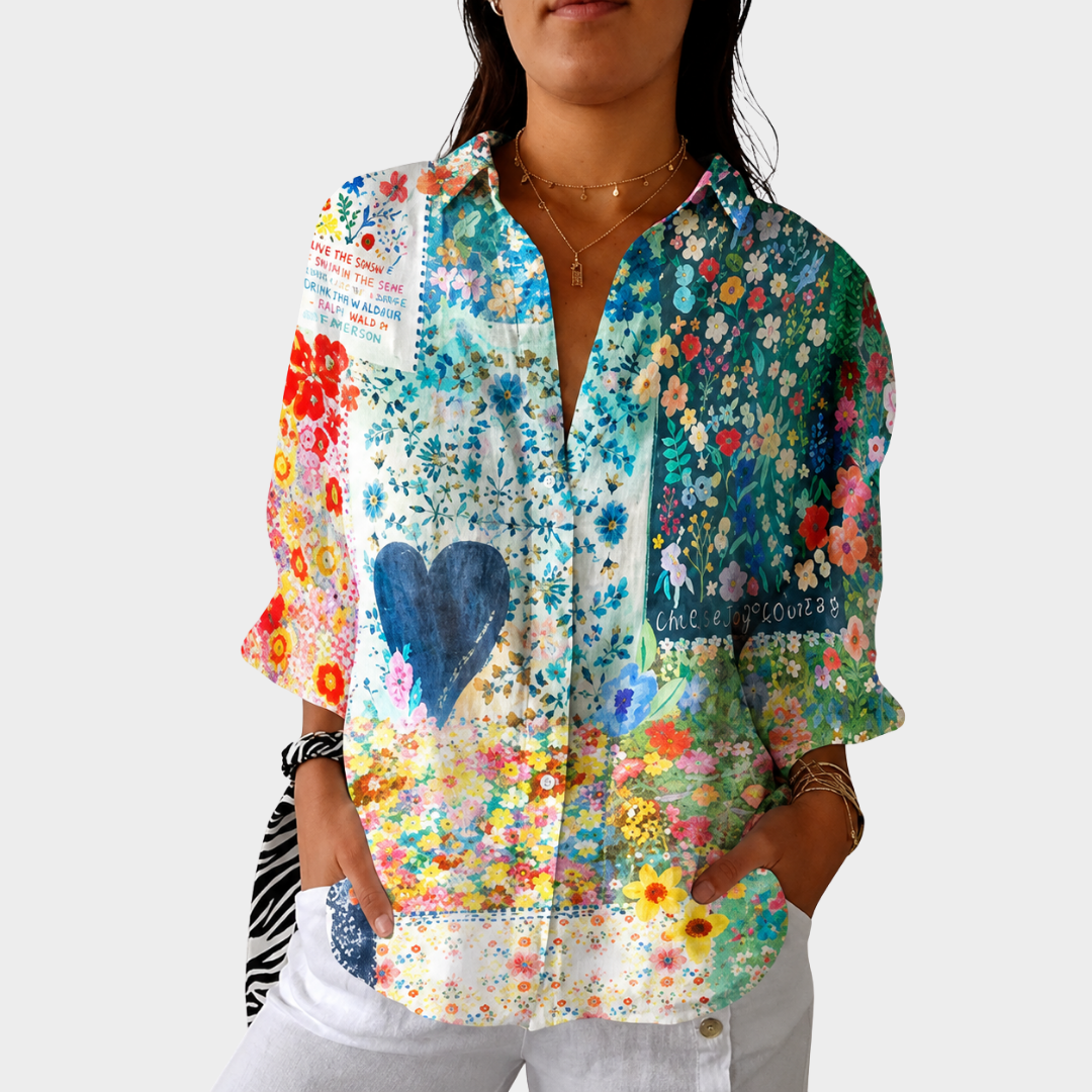 Antoinette | Blusa Estampada Colorida Vaporosa