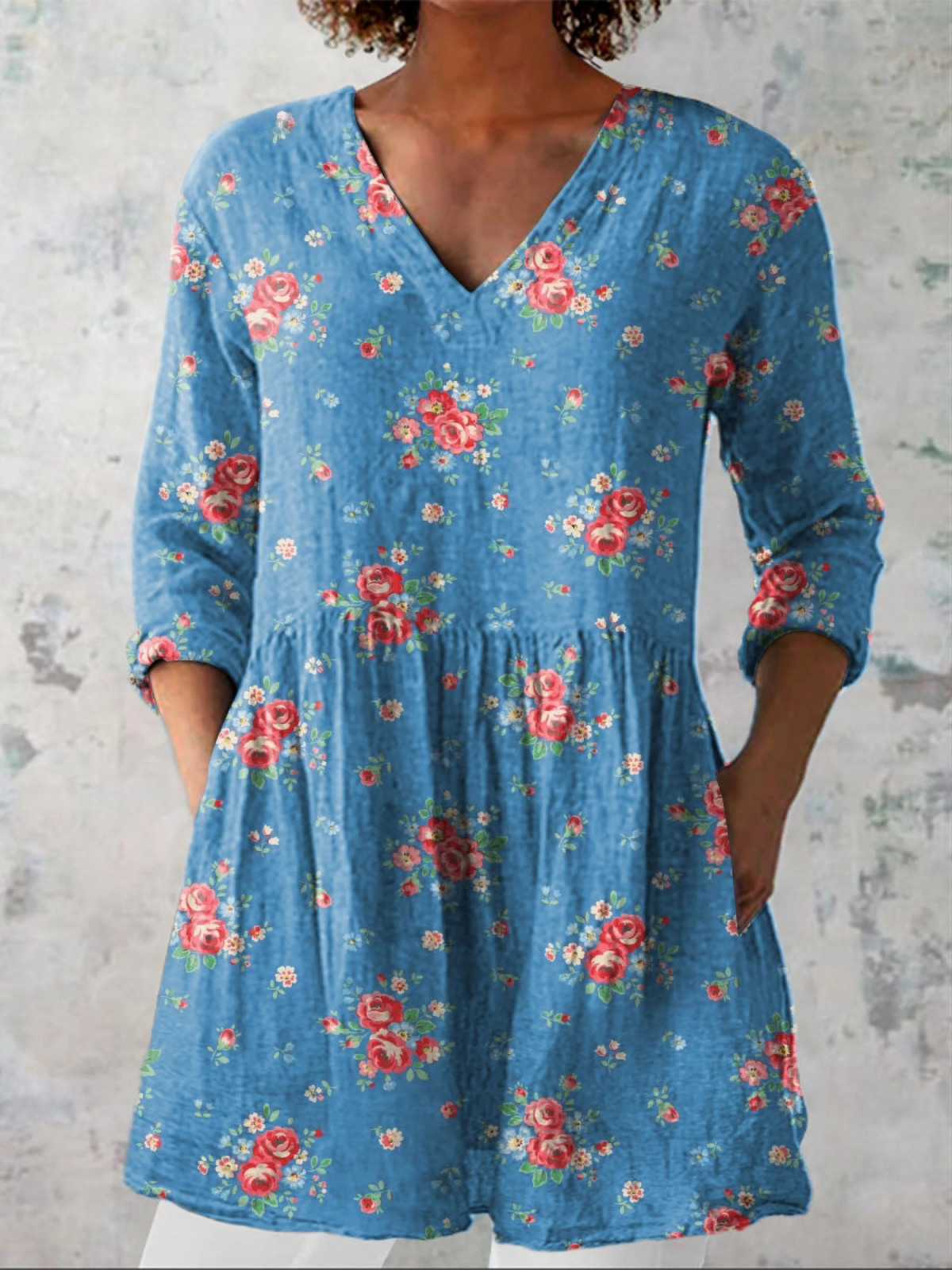 Melania | Blusa Larga con Cuello en V