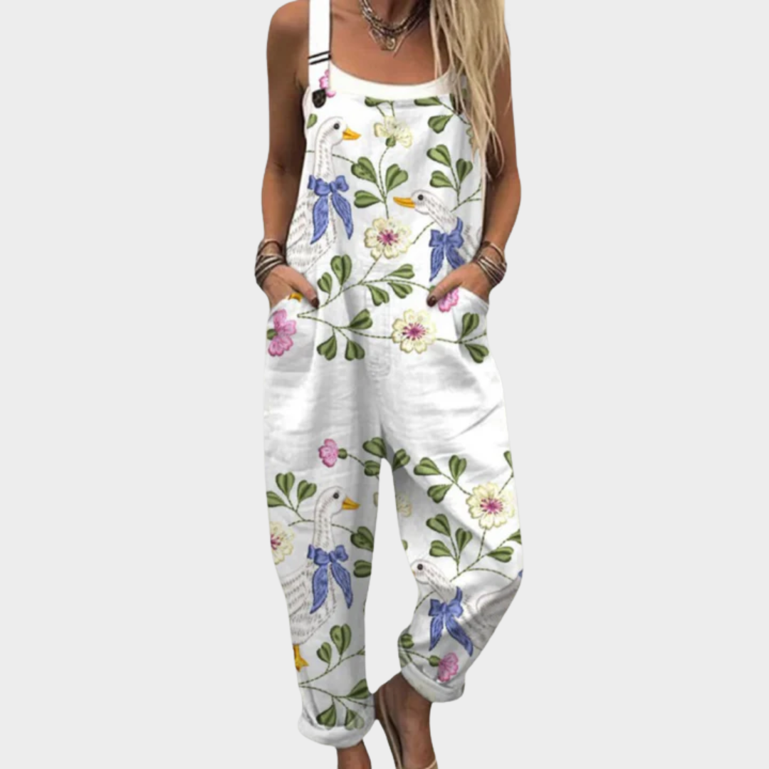 Overol Estampado Blanco