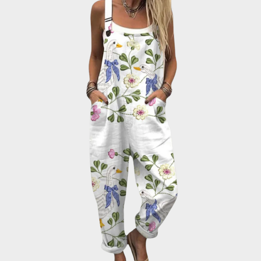 Overol Estampado Blanco