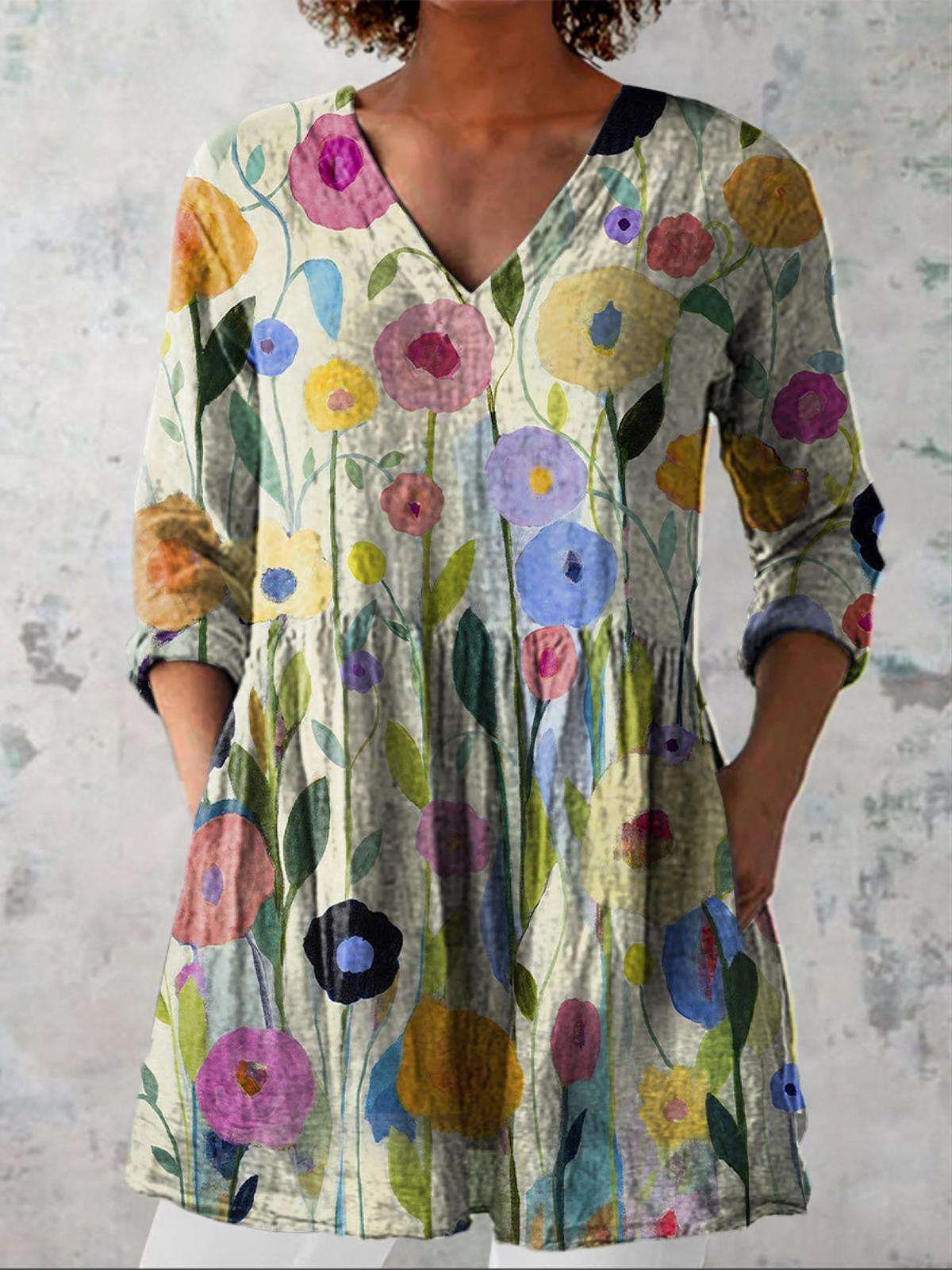 Luisa | Blusa Larga con Cuello en V