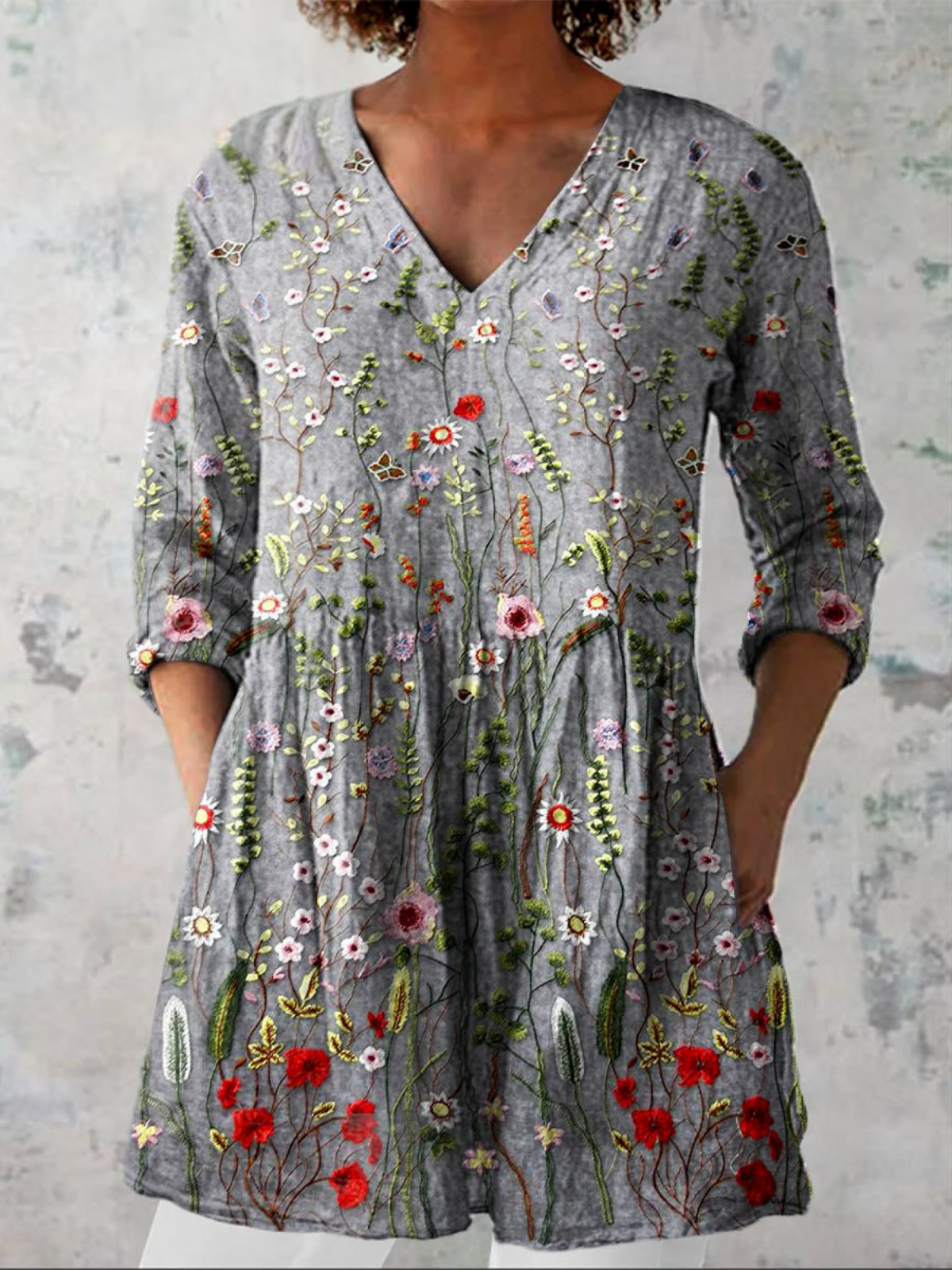 Amelia | Blusa Larga con Cuello en V