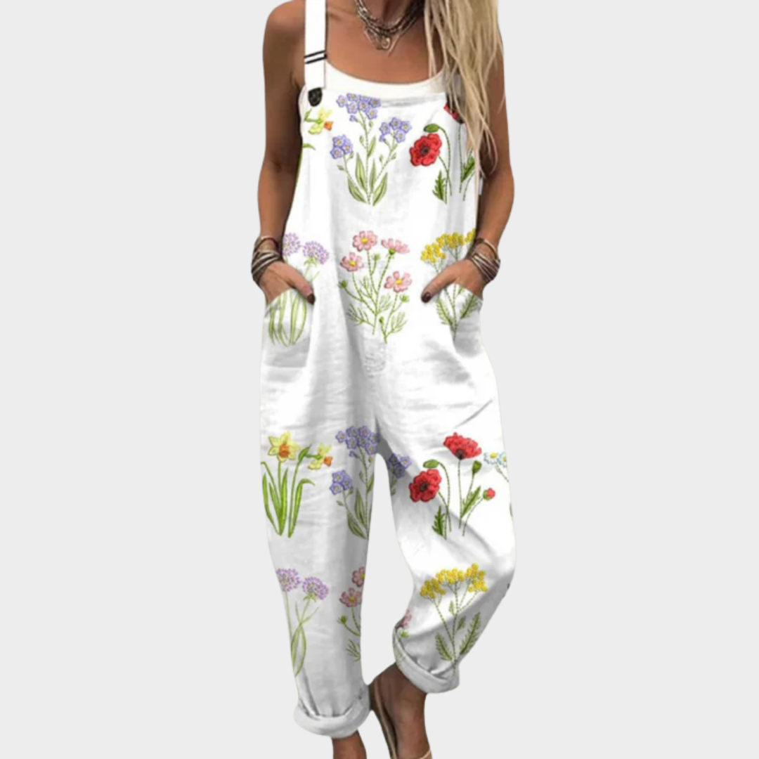 Overol Estampado Blanco