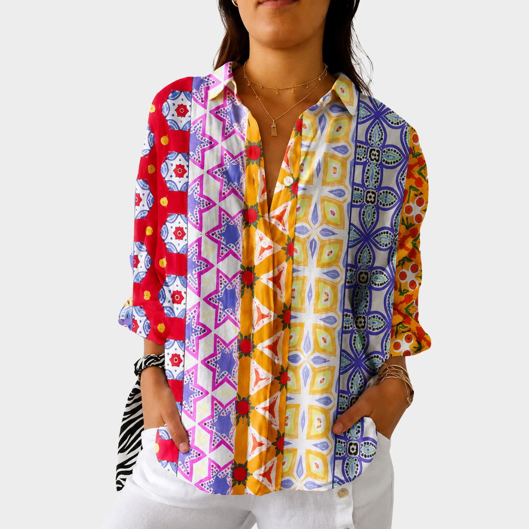 Danielle | Blusa Fresca Estampada de Colores