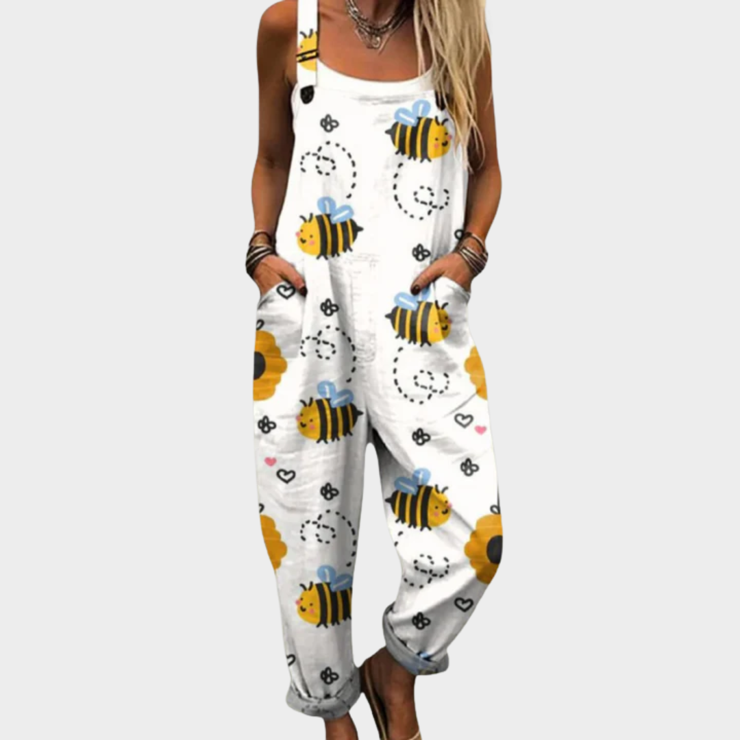 Overol Estampado Blanco