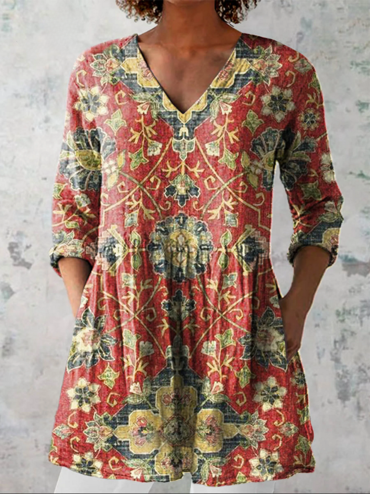 Léa | Blusa Larga con Cuello en V