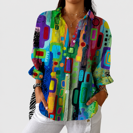 Angèle | Blusa Ligera y Estampada de Colores