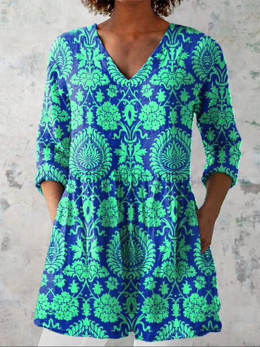 Inés | Blusa Larga con Cuello en V