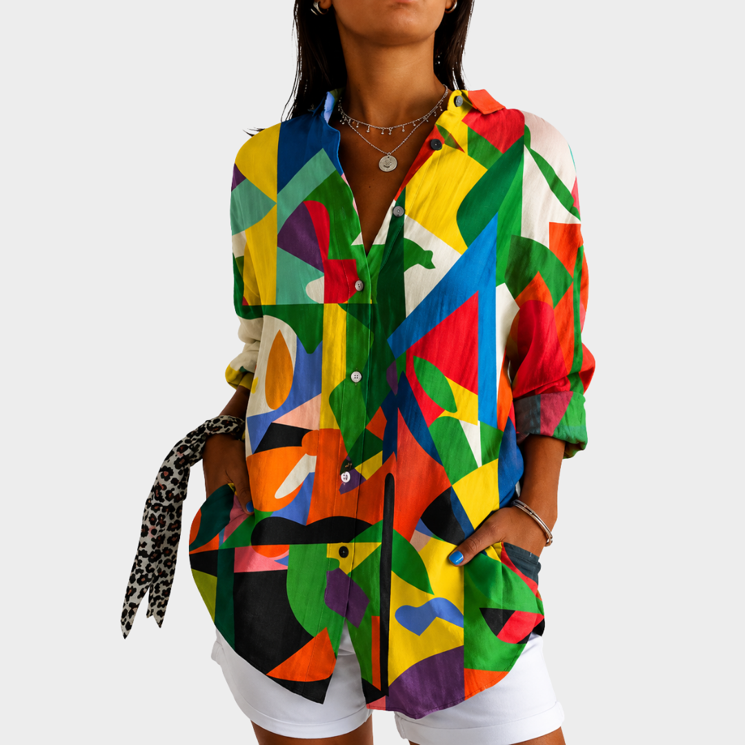 Nicole | Blusa Artística Salpicaduras de Color
