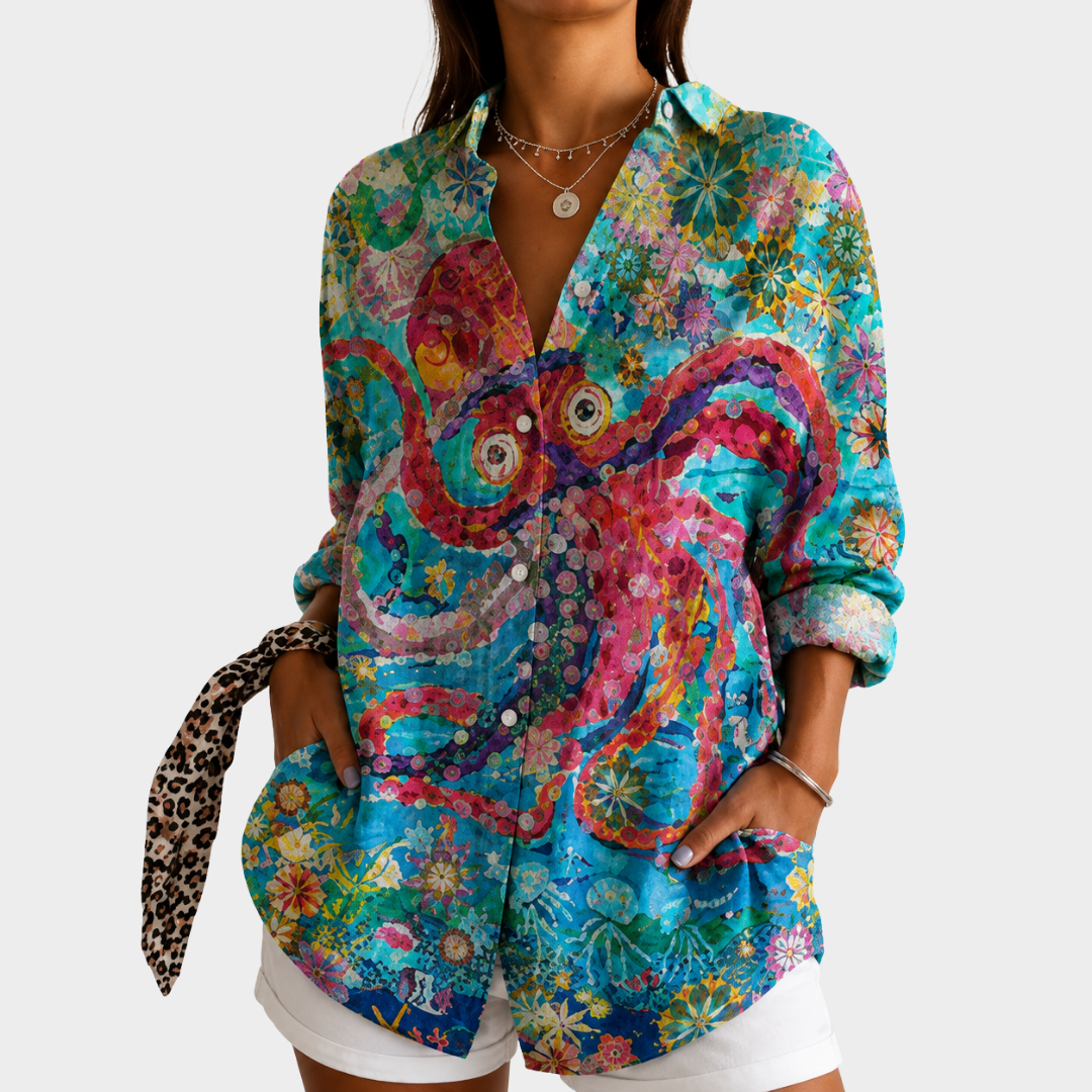 Christine | Blusa Artística Flores de Océano
