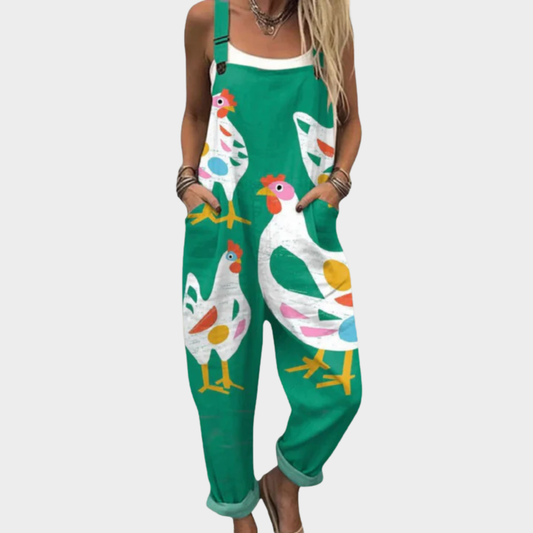Overol Estampado Verde