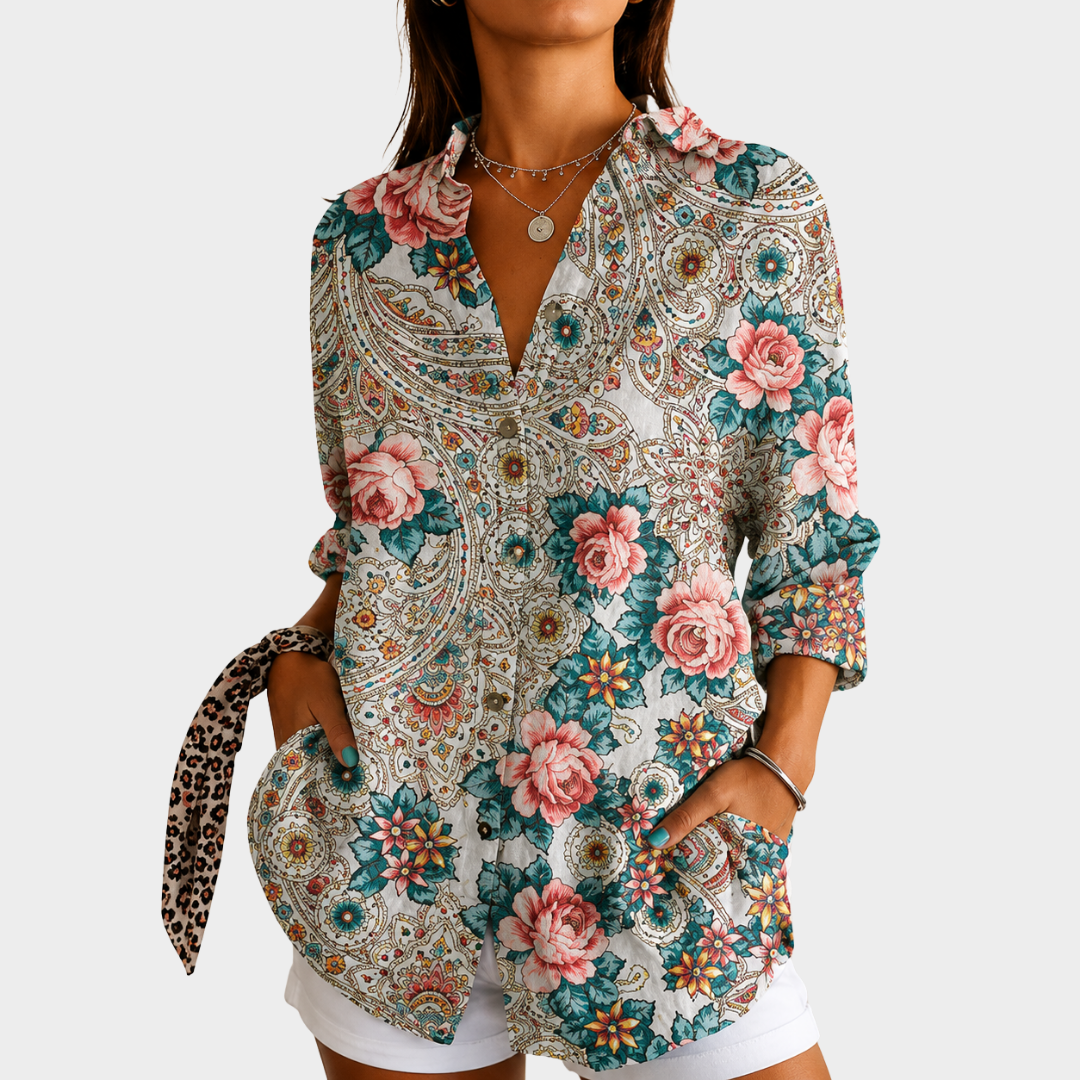 Colette | Blusa Paisley Vintage de Rosas