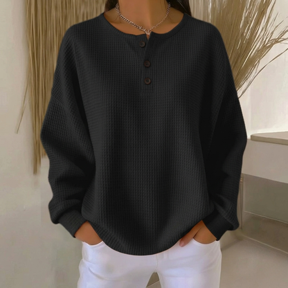Aurelie Henley Tejido Waffle - Negro