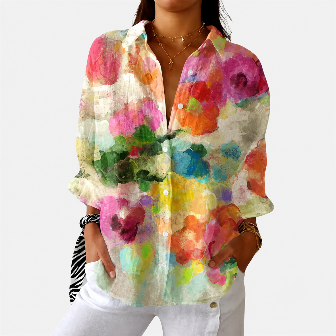 Caroline | Blusa Fresca Estampada de Colores