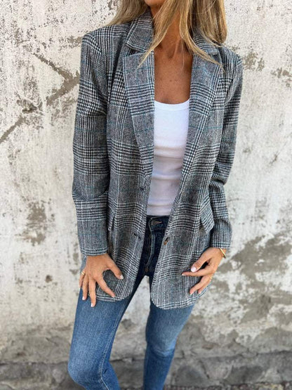 Fernanda | Blazer Casual a Cuadros con Solapa