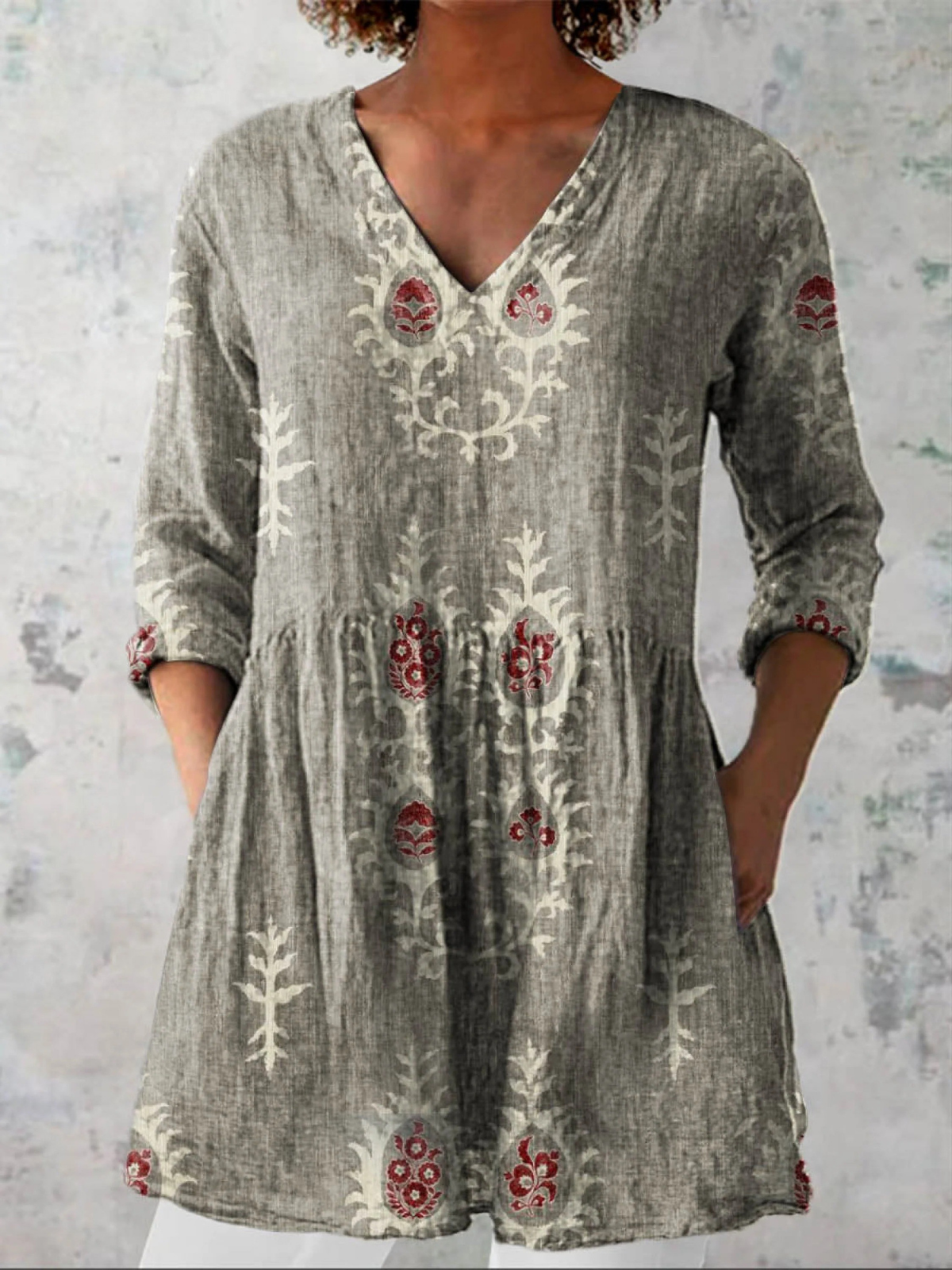 Elisa | Blusa Larga con Cuello en V